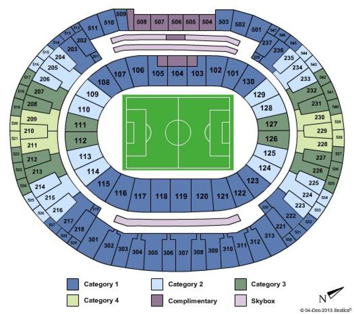 Mapa del estadio de Maracaná sièges