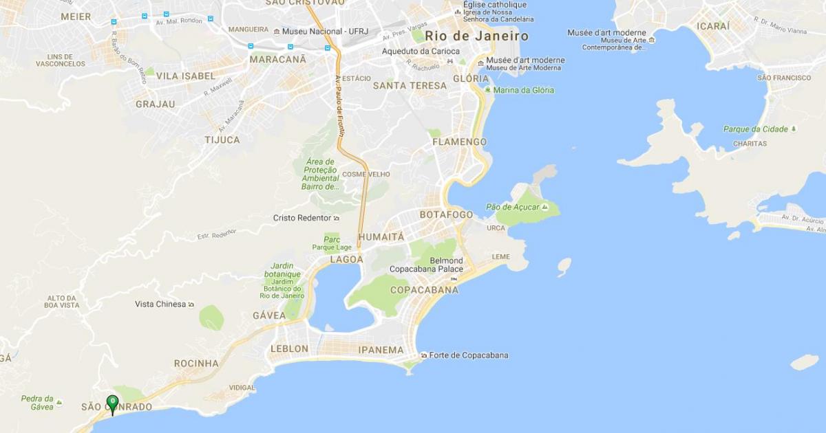 Mapa de la playa de São Conrado