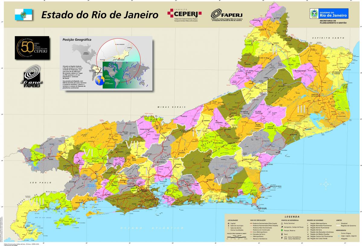 Mapa de los municipios en Río de Janeiro