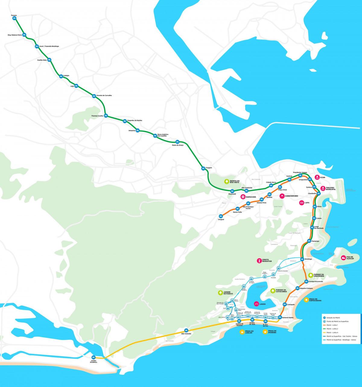 Mapa del metro de Río de Janeiro