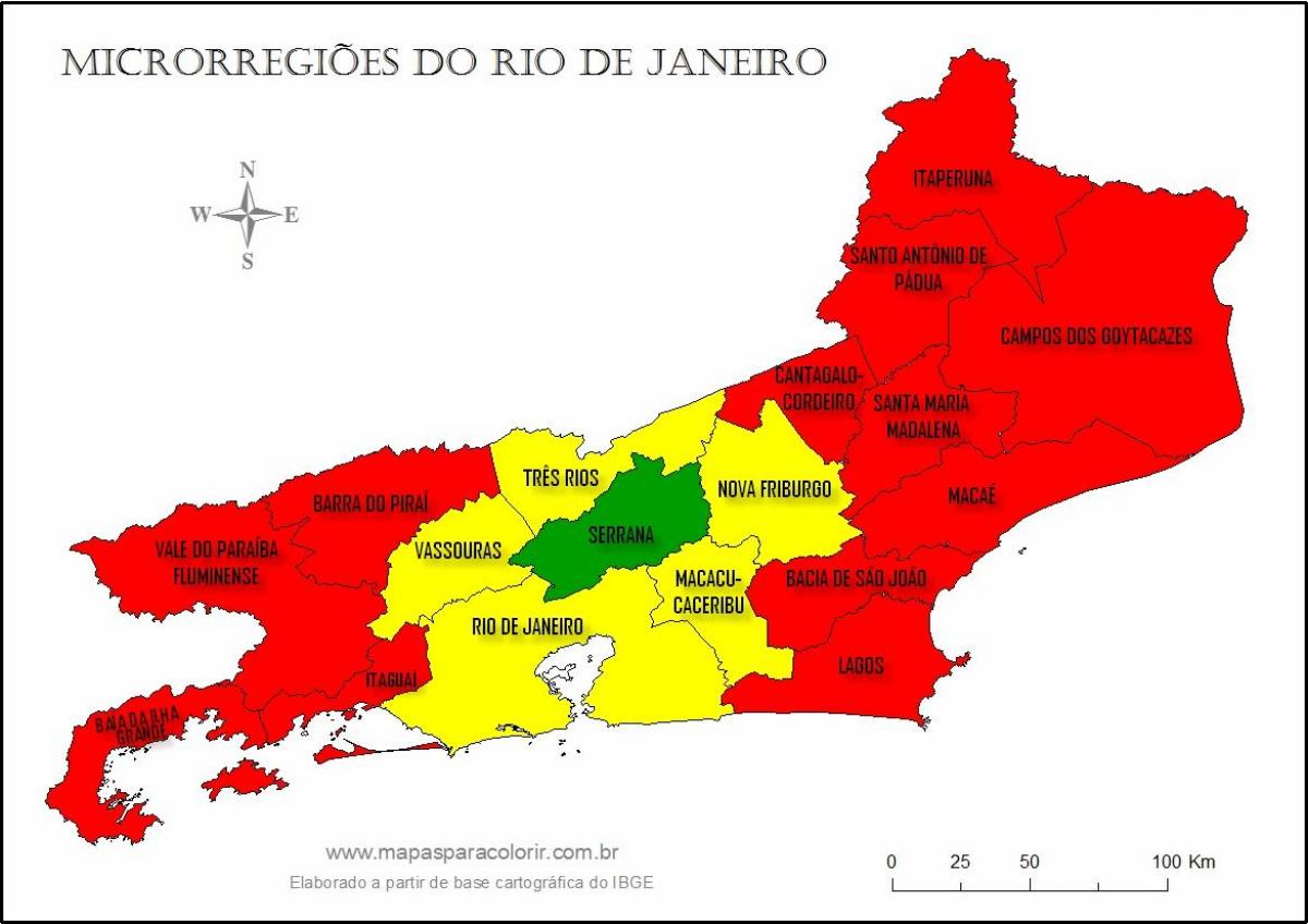 Mapa de micro-regiones de Río de Janeiro