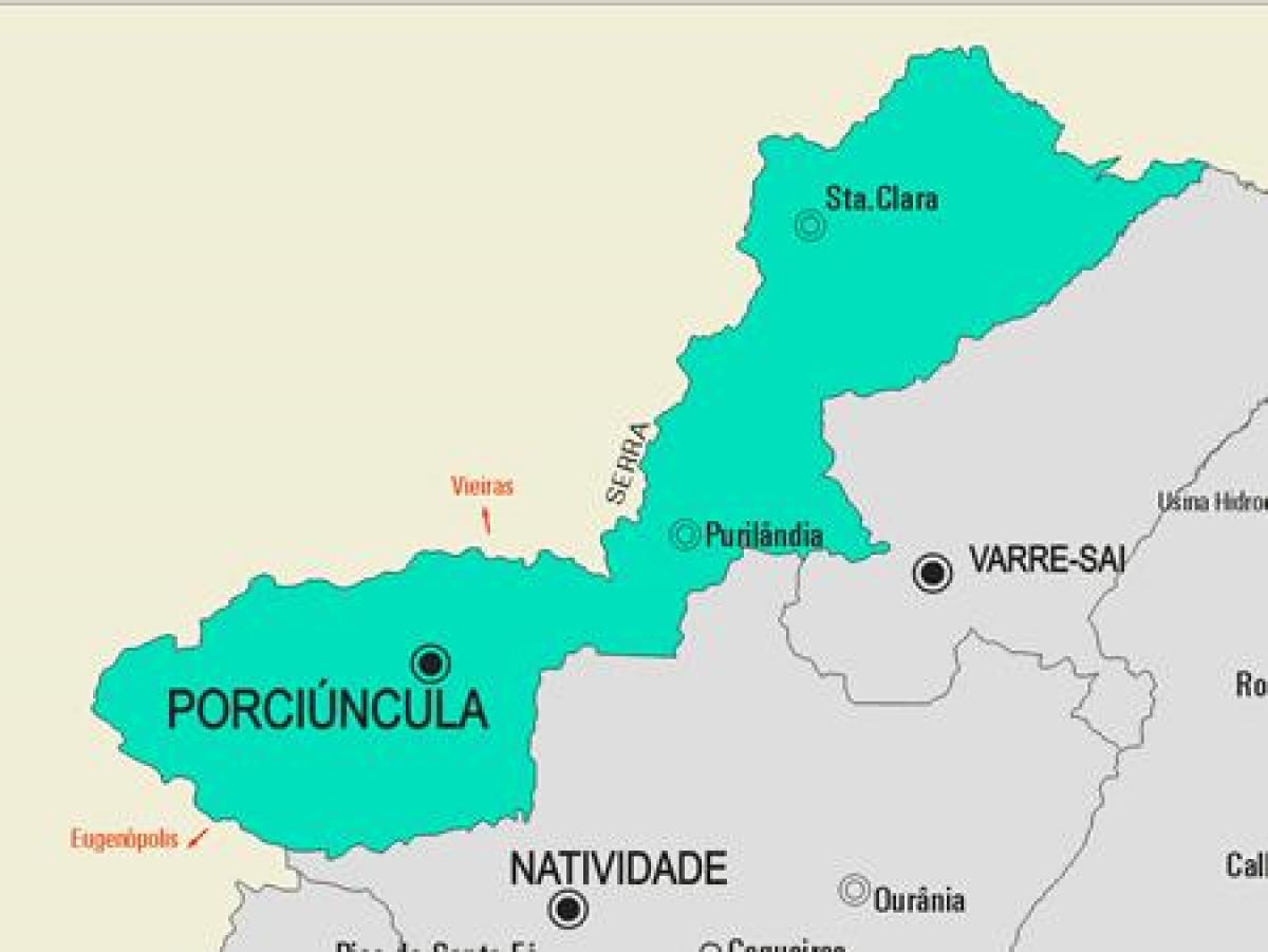 Mapa de la Porciúncula municipio