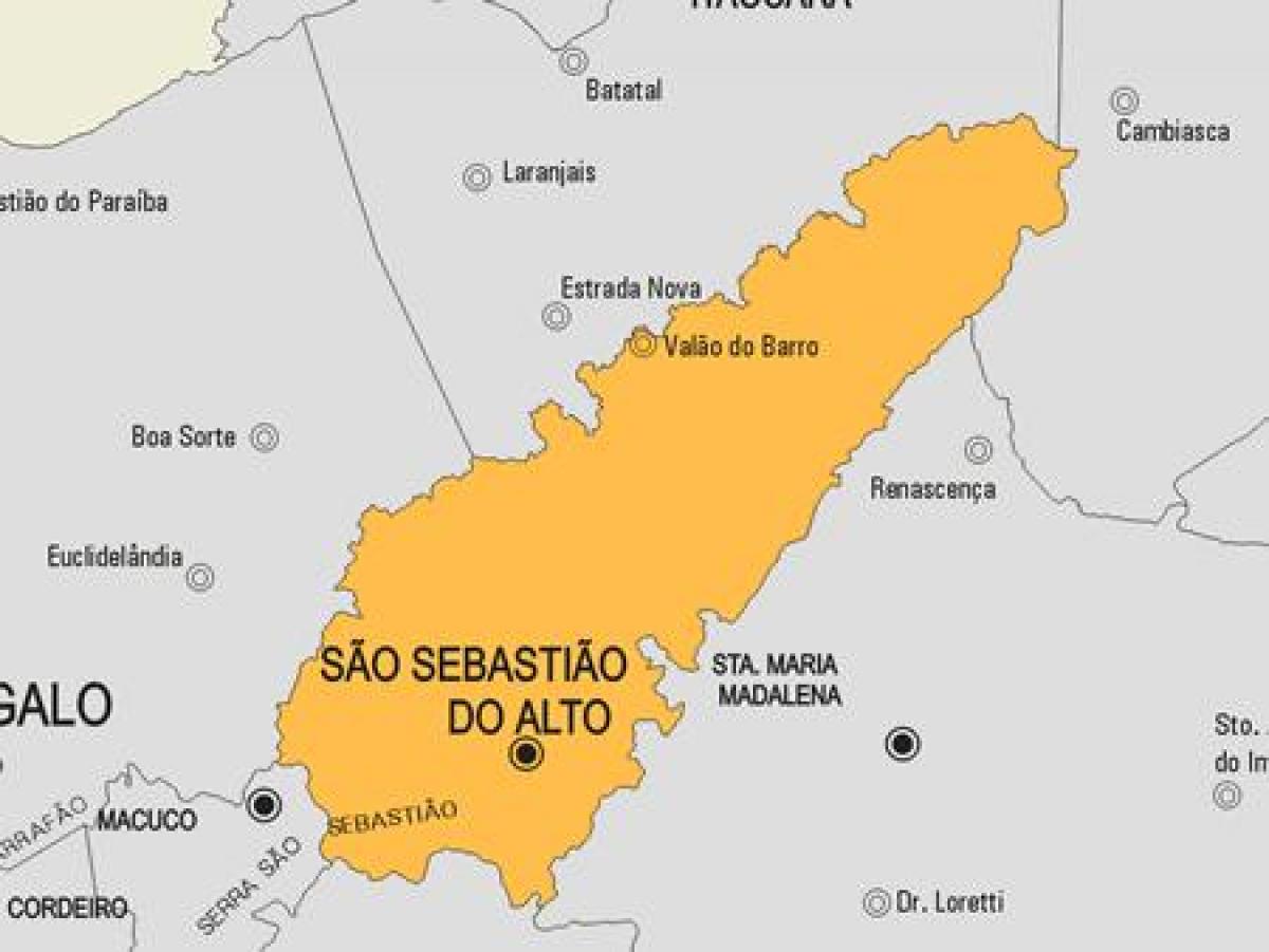 Mapa de São Sebastião do Alto municipio
