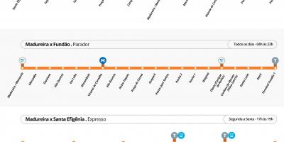 Mapa de BRT TransCarioca - Estaciones