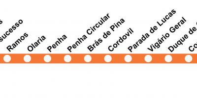 Mapa de la SuperVia Línea Saracuruna