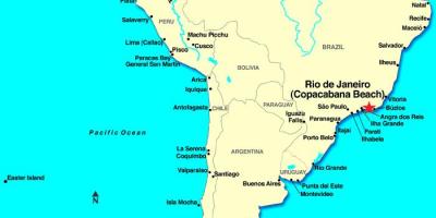 Mapa de Río de Janeiro en América del Sur