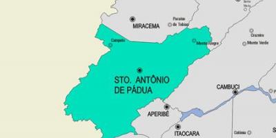 Mapa de Santo Antônio de Pádua municipio