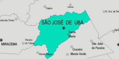 Mapa de São José de Ubá municipio
