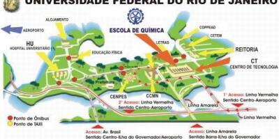 Mapa de la universidad Federal de Río de Janeiro