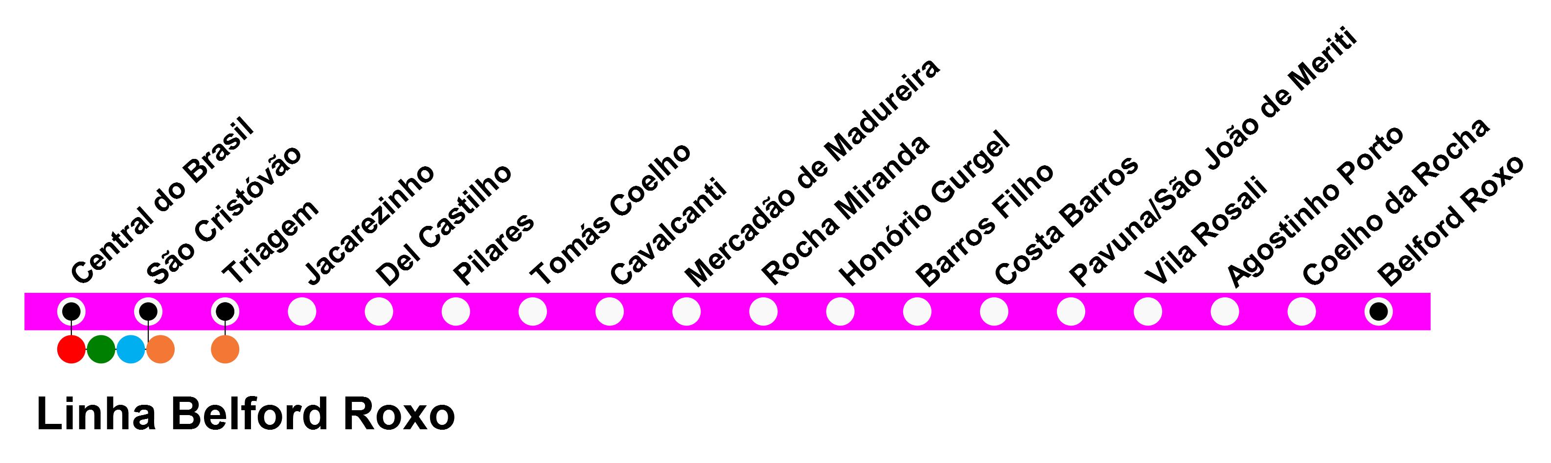 Supervia Rj Mapa La supervía de la Línea de Belford Roxo mapa - Mapa de la SuperVia de ...