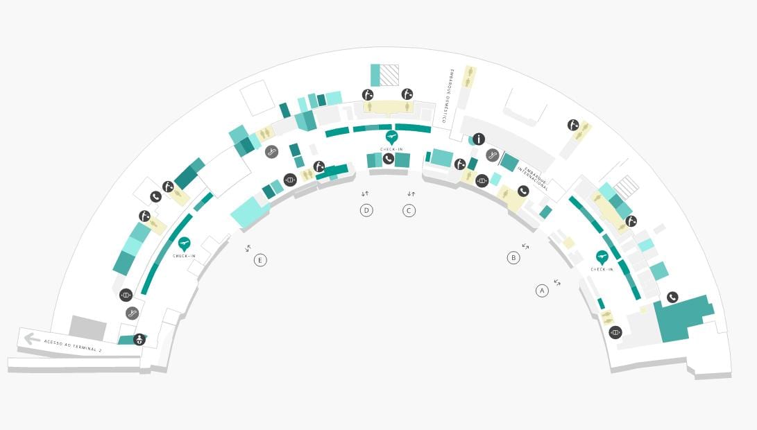 Mapa de aeropuerto de Galeão Terminal 1 Nivel 1