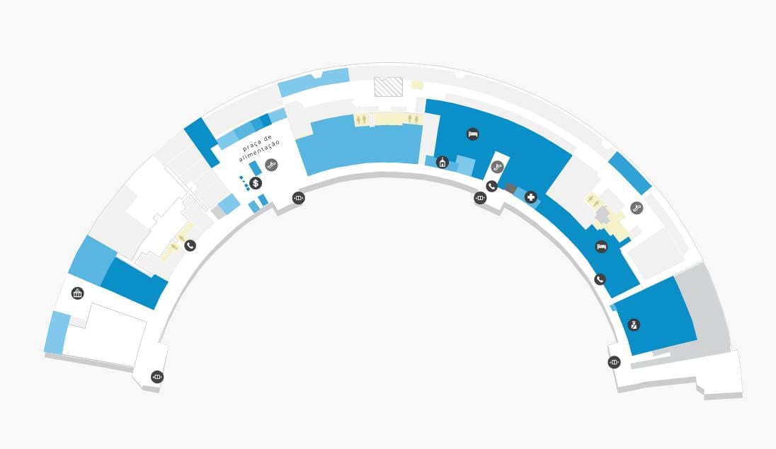 Mapa de aeropuerto de Galeão Terminal 1 Nivel 2