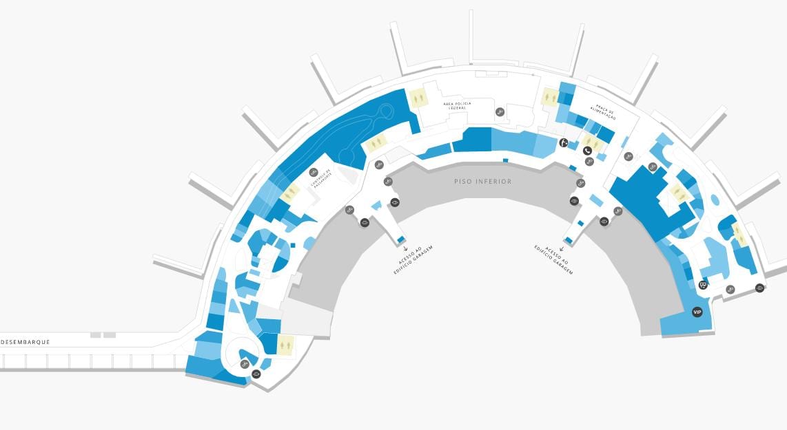 Mapa de aeropuerto de Galeão Terminal 2 Nivel 1