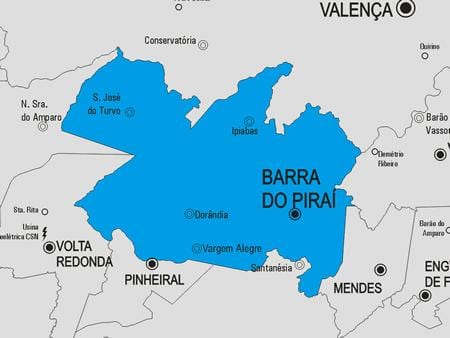 Mapa de Barra do Piraí municipio