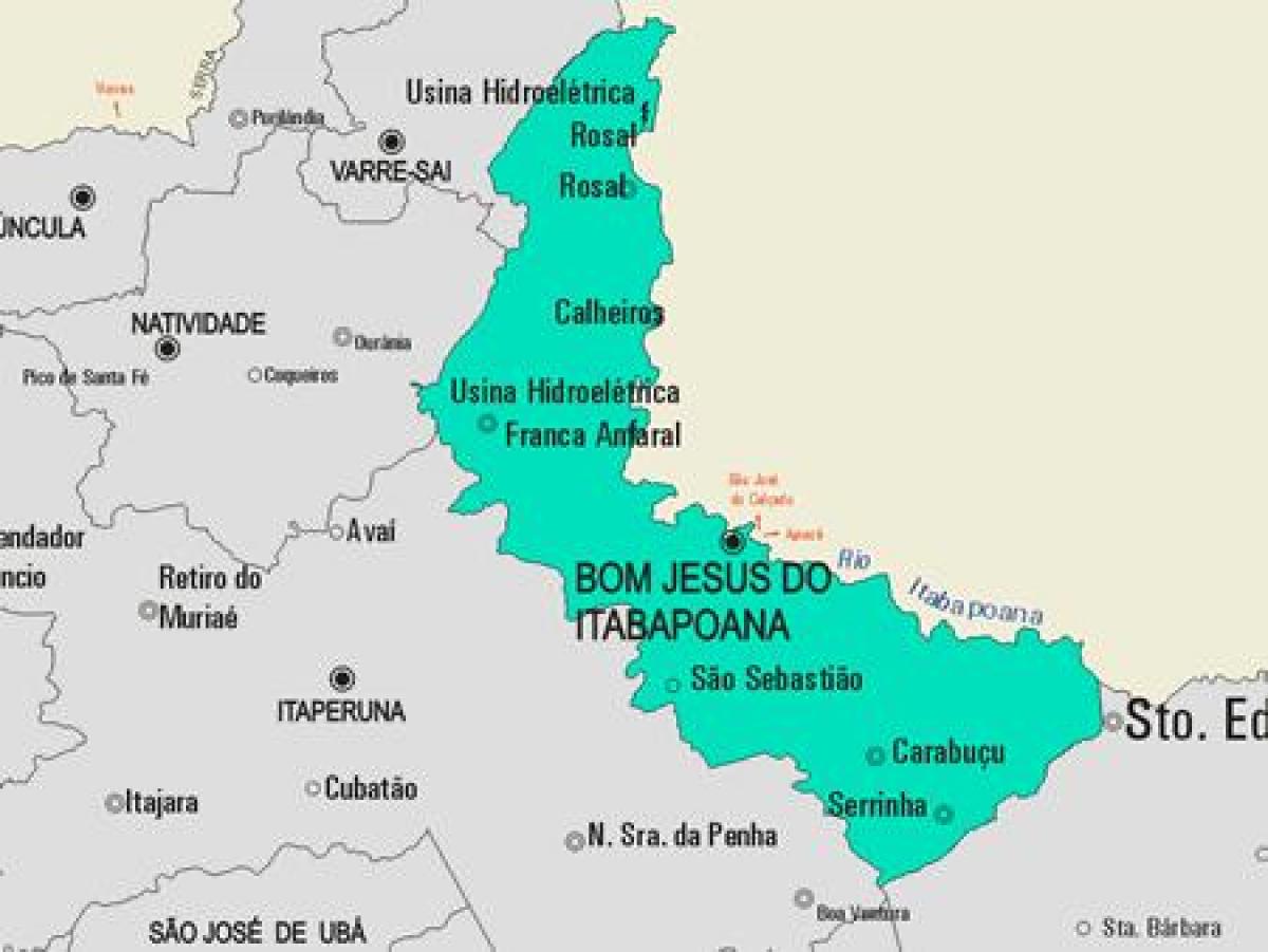 Mapa de Bom Jesus do Itabapoana municipio