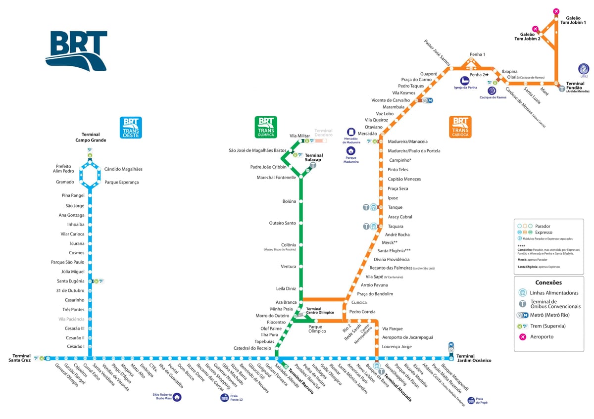 Mapa de BRT de Río de Janeiro