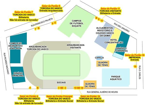 Mapa del estadio São Januário