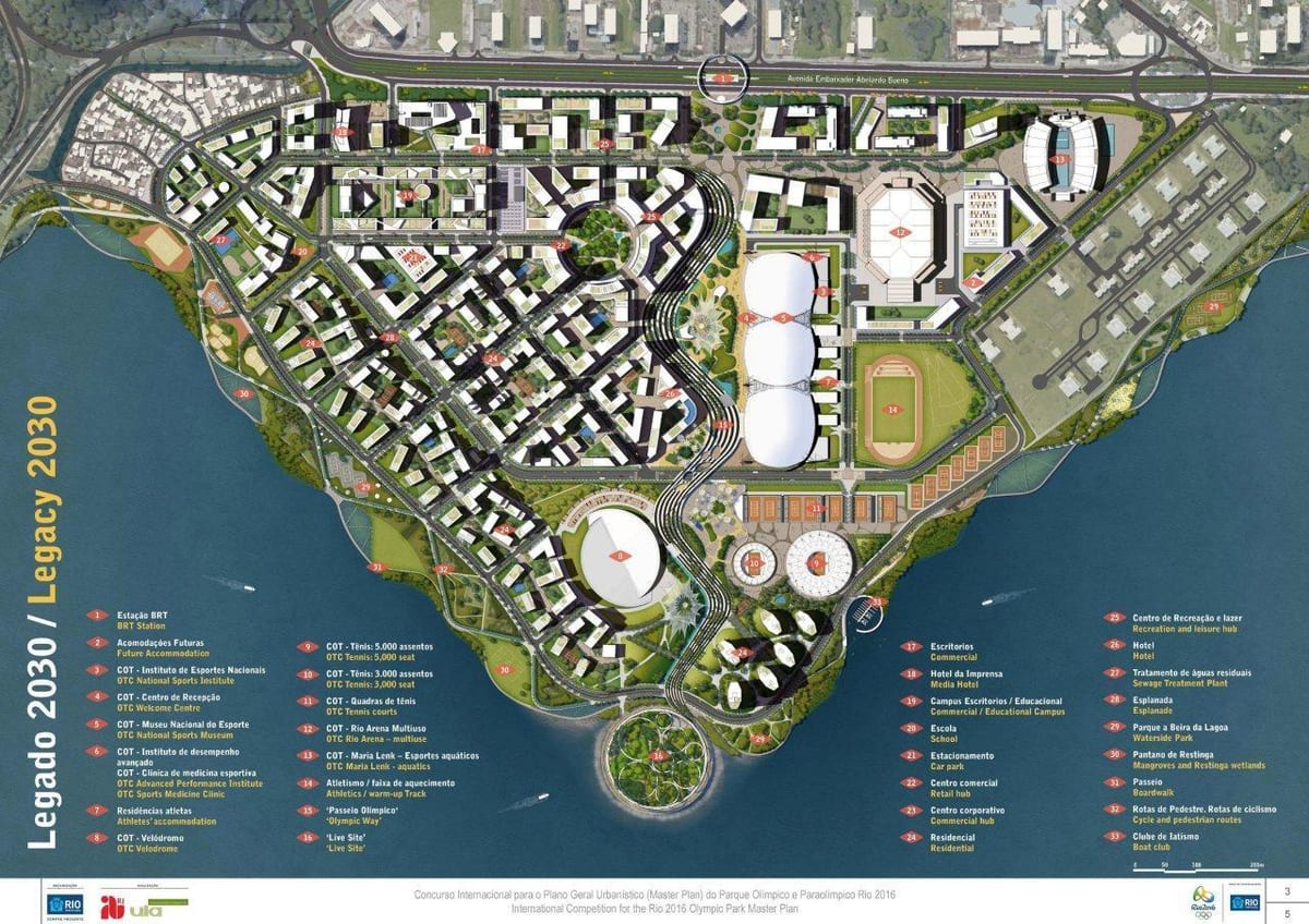Mapa del parque Olímpico legado