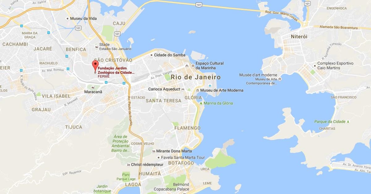 Mapa del Zoológico de Río de Janeiro