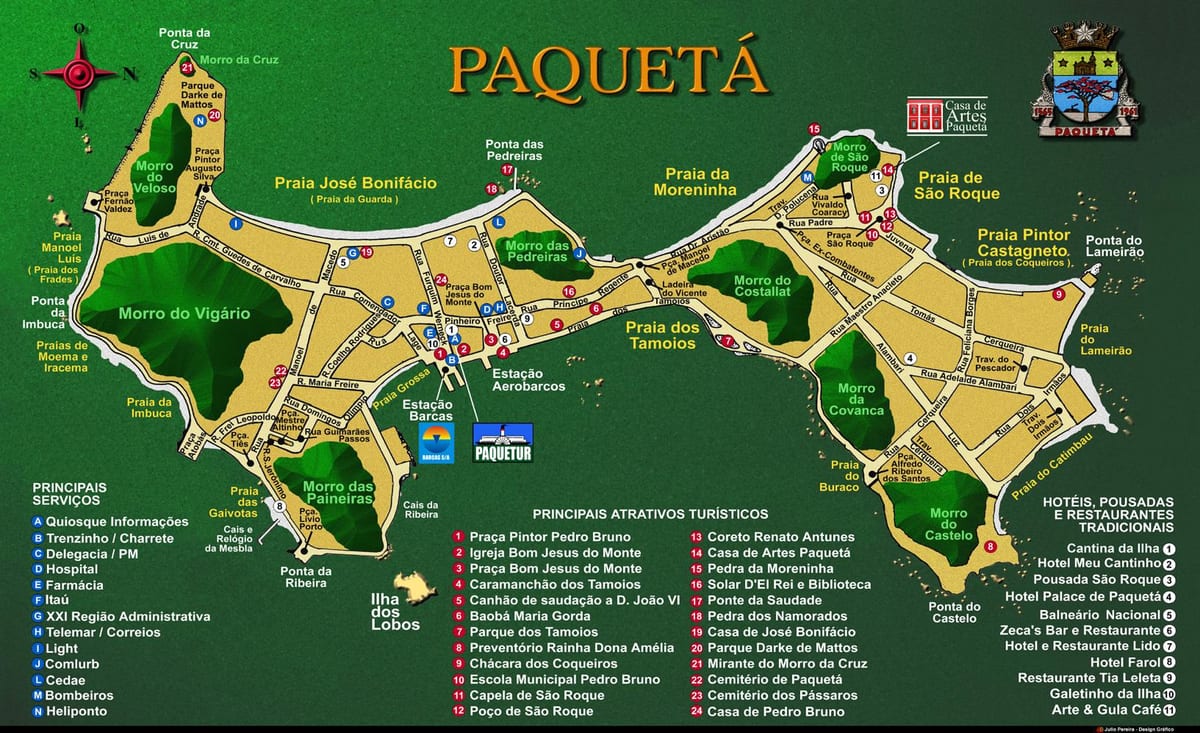 Mapa de la Isla de Paquetá