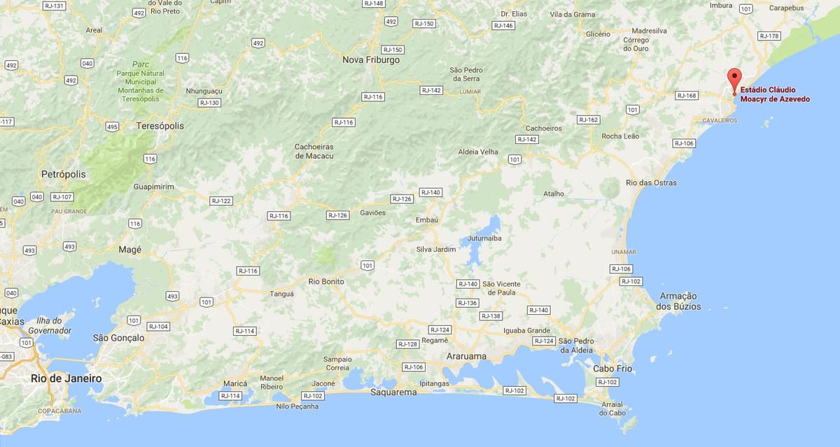 Mapa del estadio de Cláudio Moacyr de Azevedo
