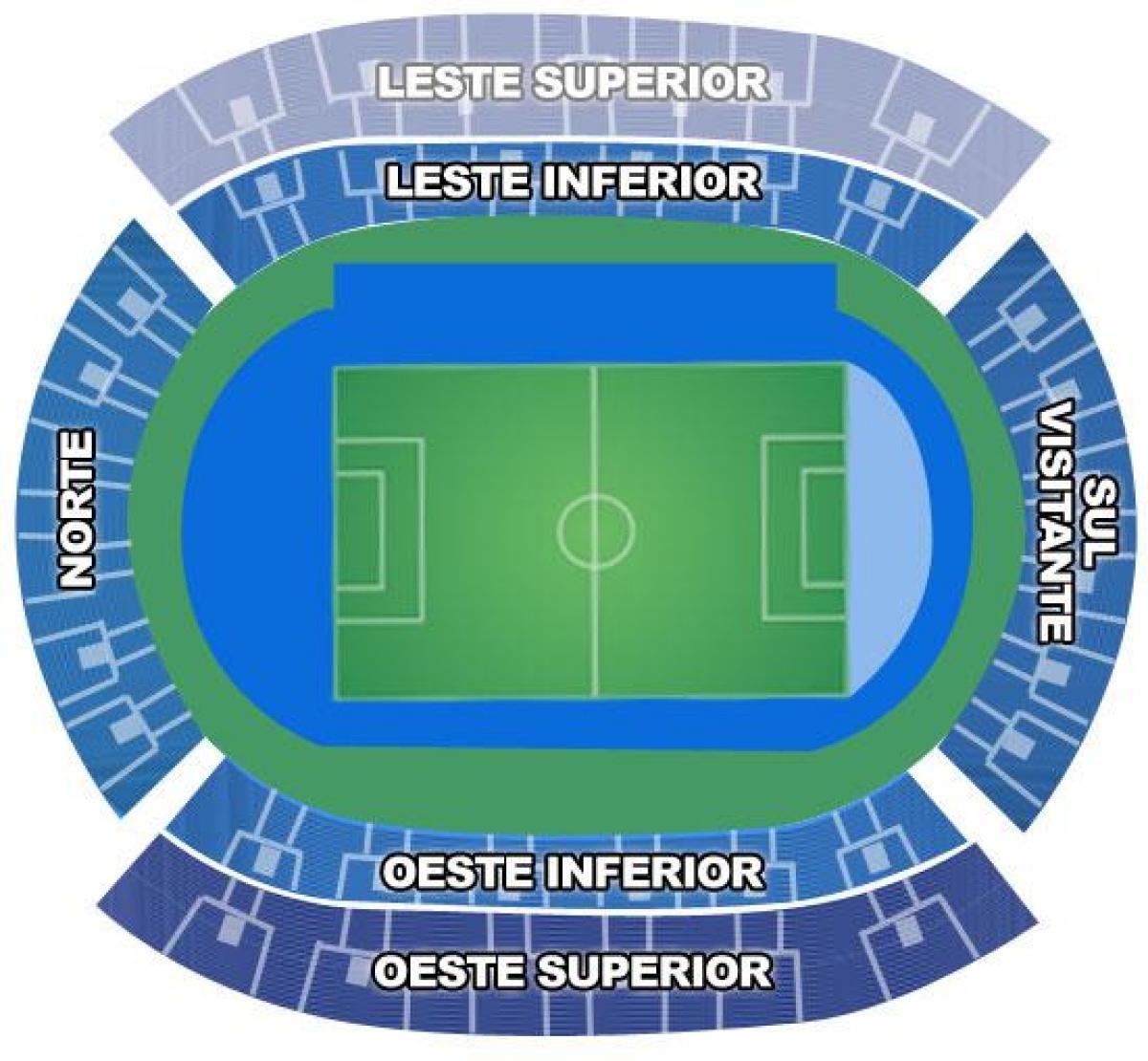 Mapa del estadio Engenhão secteurs