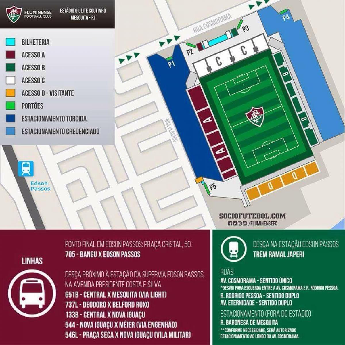 Mapa del estadio Giulite Coutinho