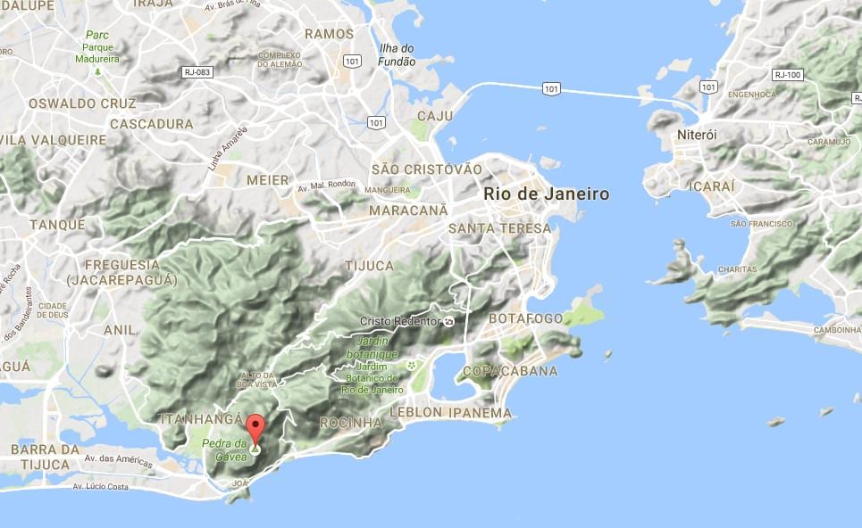 Mapa de la Pedra da Gávea