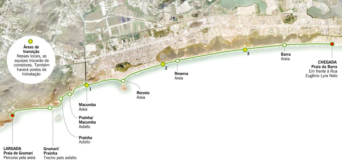 Mapa de la playa de Grumari