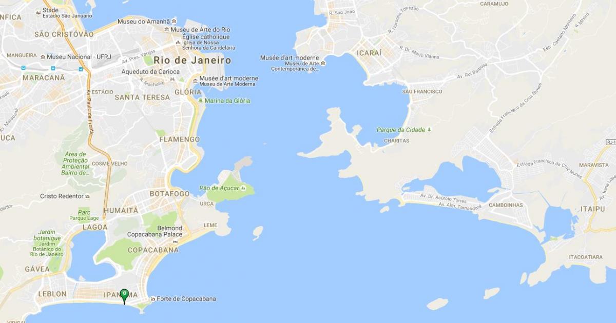Mapa de la playa de Ipanema