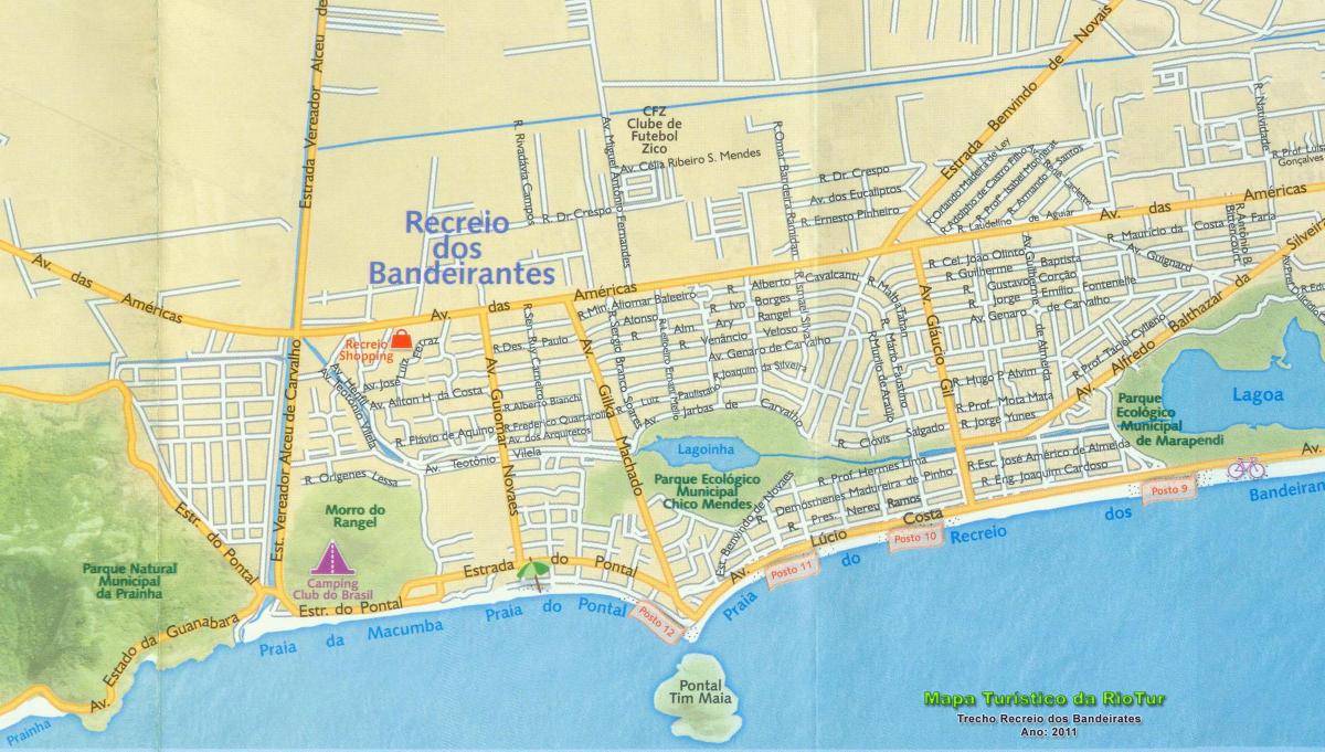 Mapa de la playa de Recreio