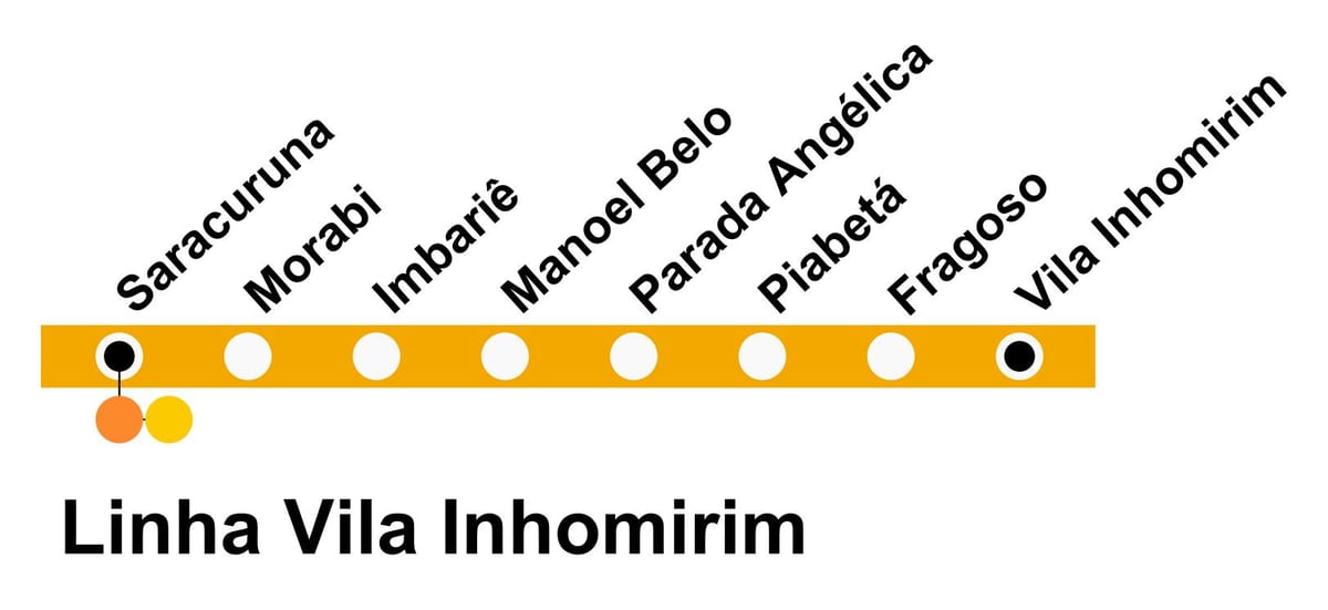 Mapa de la SuperVia de la Línea de Vila Inhomirim