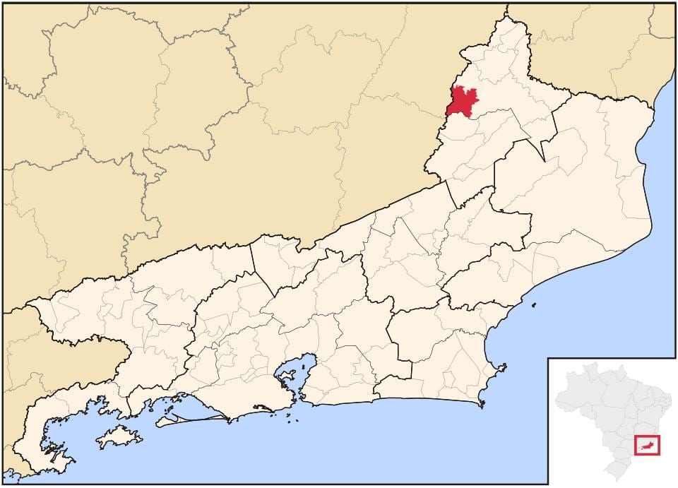 Mapa de Laje do Muriaé