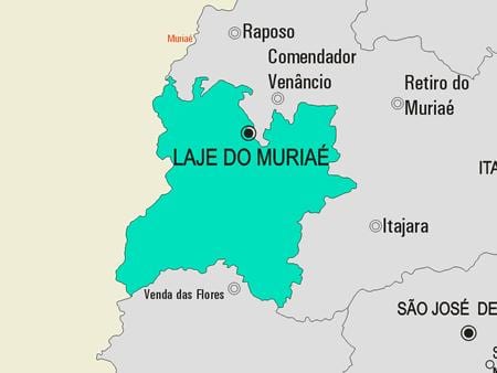 Mapa de Laje do Muriaé municipio