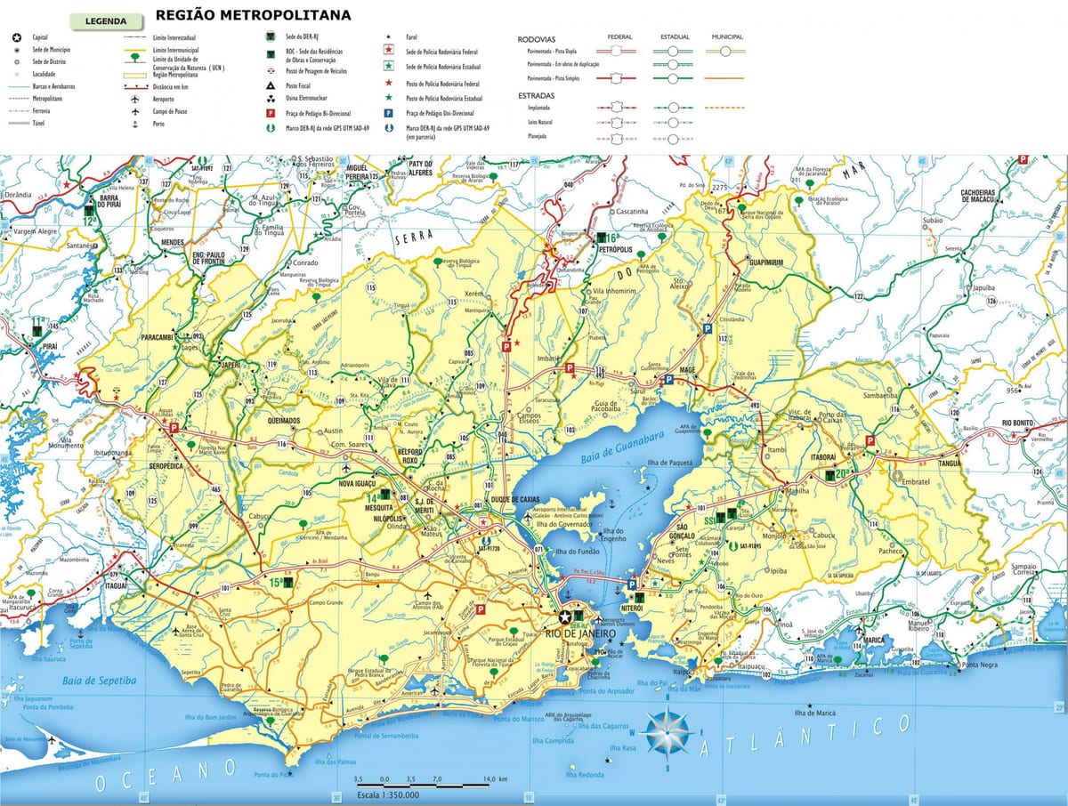 Mapa de carreteras de Río de Janeiro