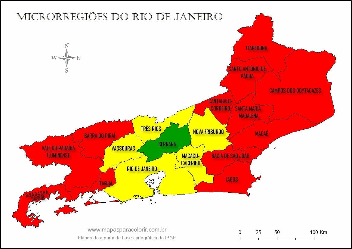 Mapa de micro-regiones de Río de Janeiro