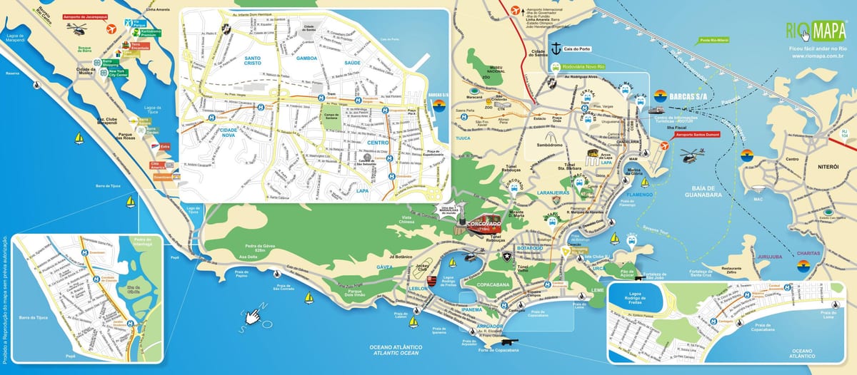 Mapa de los monumentos de Río de Janeiro