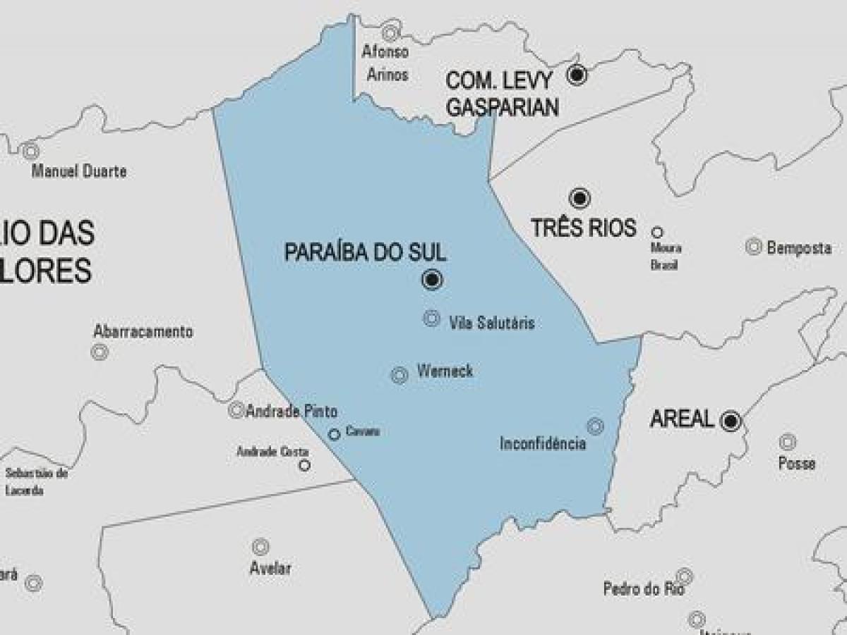 Mapa de Paraíba do Sul municipio