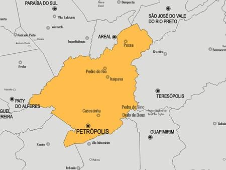 Mapa del municipio de Petrópolis
