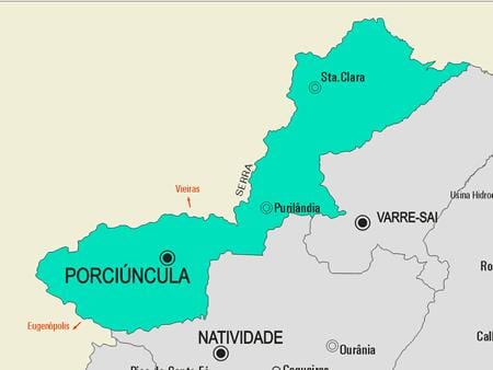 Mapa de la Porciúncula municipio