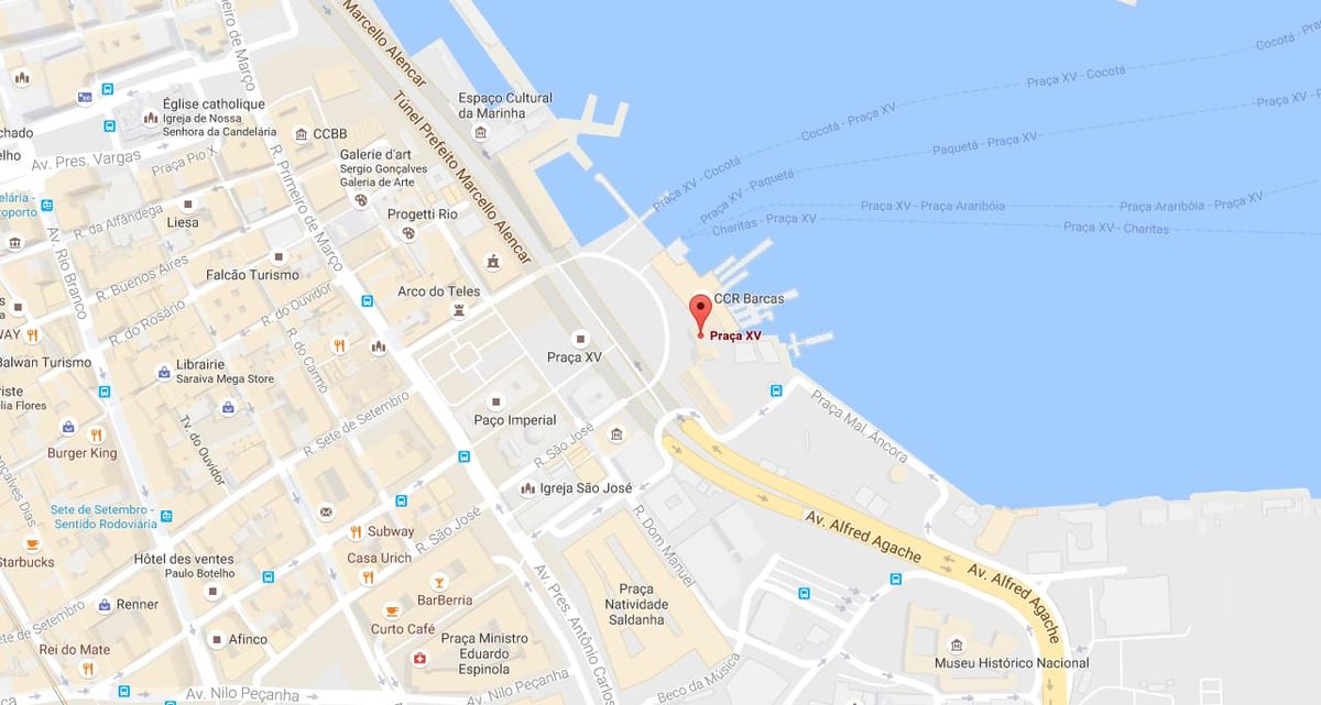Mapa de la Praça Quinze