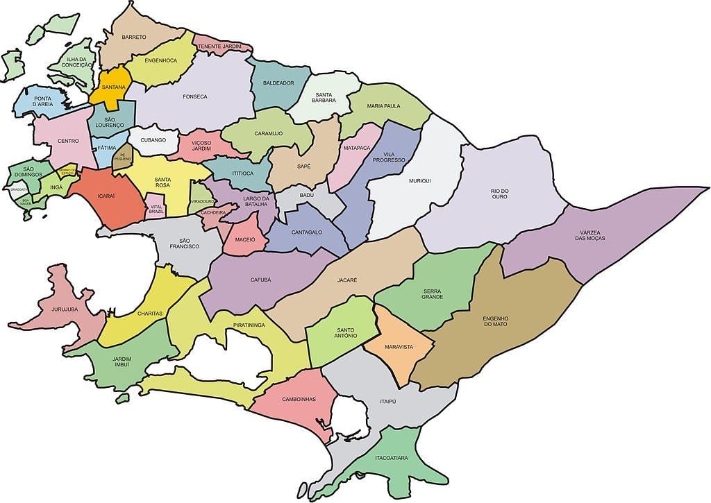Mapa de Quartiers Niterói