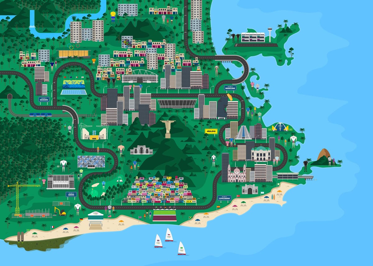 Mapa de Río de Janeiro de diseño