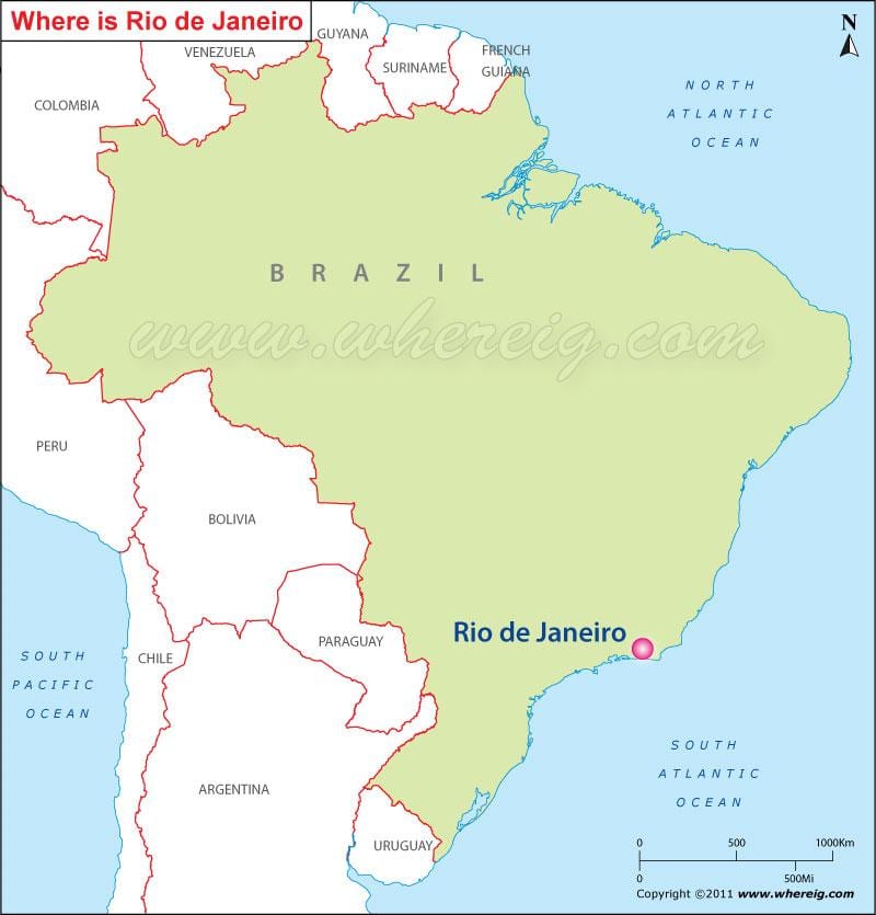 Mapa de Río de Janeiro en Brasil