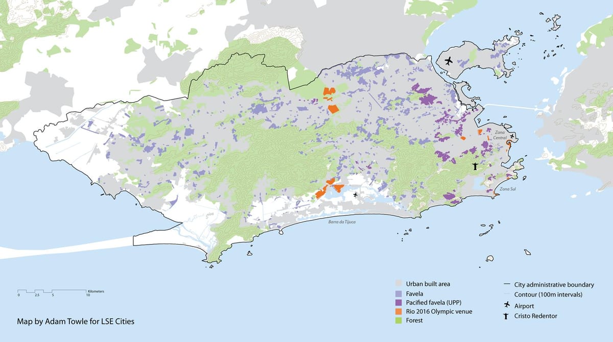 Mapa de Río de Janeiro favelas