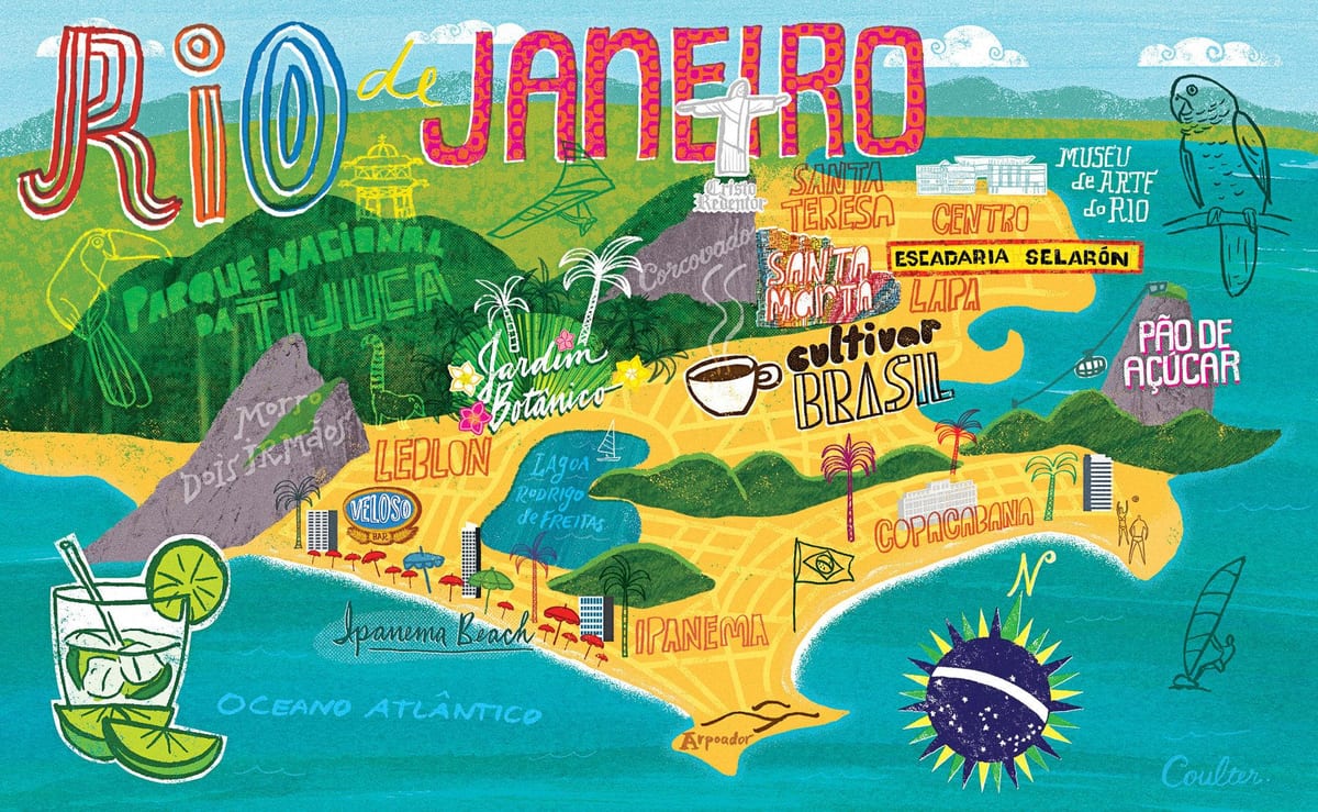 Mapa de Río de Janeiro fondo de pantalla