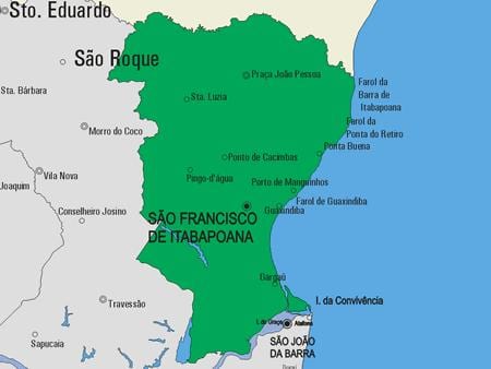 Mapa de São Fidélis municipio