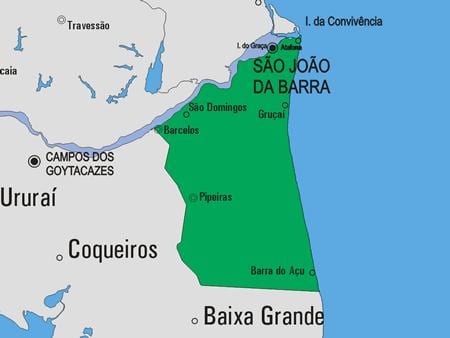 Mapa de São João da Barra municipio