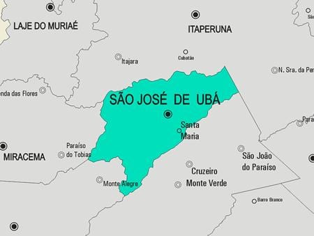 Mapa de São José de Ubá municipio
