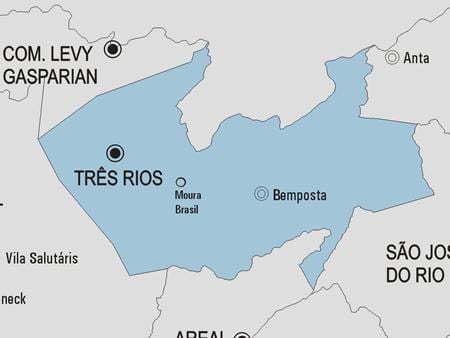 Mapa de Três Rios municipio